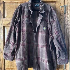 Carhartt Men's Dark Brown Plaid Shirt Jacket